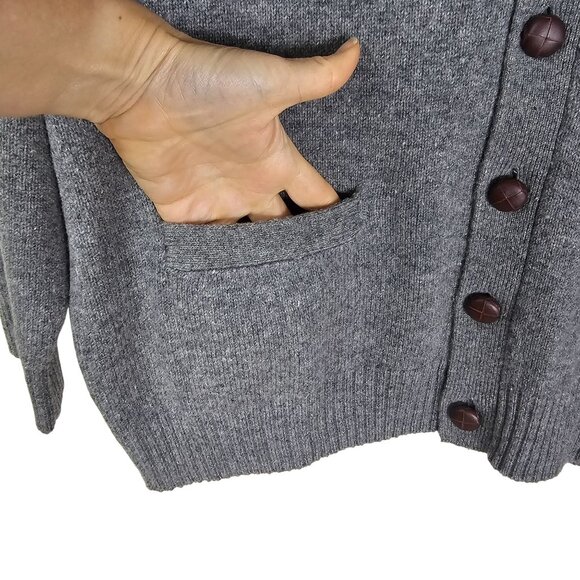 Jos A Bank Executive Sweater XL Mens Gray Lambswool Cardigan Grandpa Academia - Picture 5 of 7